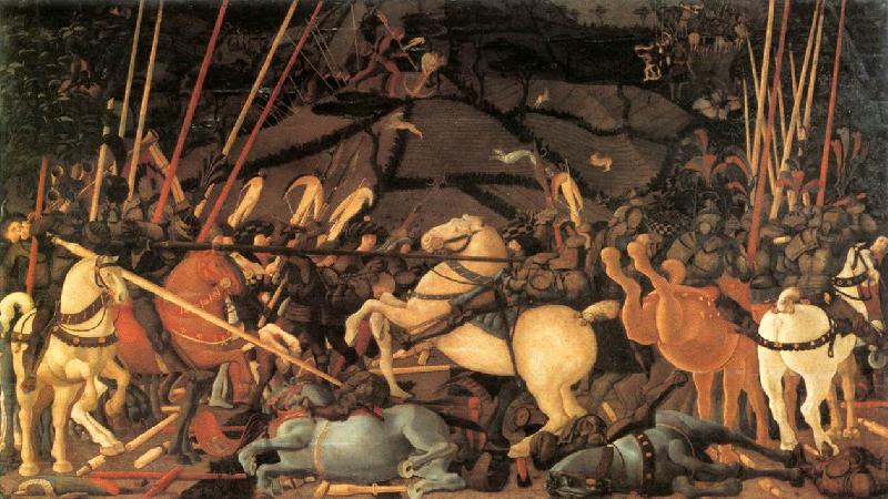 Bernardino della Ciarda Thrown Off His Horse wt, UCCELLO, Paolo